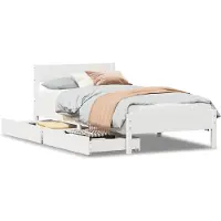 vidaXL Lit en pin massif sans matelas blanc 90x200 cm
