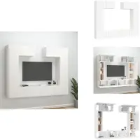 vidaXL Ensemble de 6 meubles TV Blanc Matériau dérivé du bois - Meubles TV
