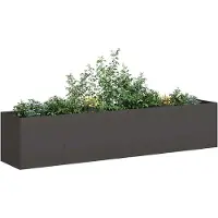 vidaXL Jardinière Noir 200x40x40 cm Acier laminé à froid