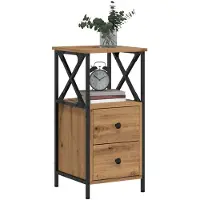 vidaXL Table de chevet chêne artisanal 34x35,5x70 cm bois d'ingénierie
