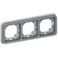 Legrand Support de plaque Plexo IP55 - 3 postes horizontaux - Gris