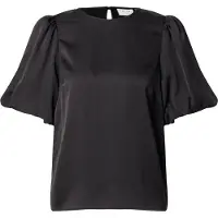 Vila Ellette Satin Puff Short Sleeve Blouse Noir 40 Femme
