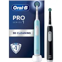 Oral-B Brosse à Dents Électriques - ORAL-B - Pro Series 1 - 2 Brossettes Nettoyage 3D - Bleu et Noir