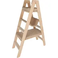 Kerbl Kratzbaum Ladder (97x35x134cm, massiv, Velour, 4 Stufen) natur/beige 80921