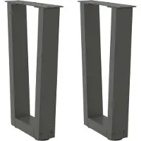 vidaXL Pieds de table basse en V 2 pièces Anthracite 38x(42-43,3) cm Acier
