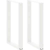 vidaXL Pieds de table de bar en U 2 pcs. Blanc 60x(90-91) cm Acier