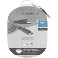 BigBen Interactive Force Power - Câble USB - USB (M) pour Micro-USB de type B (M) - USB 2.0 - 2.1 A - 1.2 m - gris