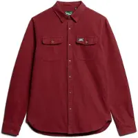 Superdry pour homme. M4010723A Chemise Flannel Workwear Rouge (XXL), Casuel, Coton, Manche longue