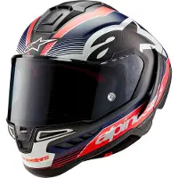 Alpinestars Équipe S-R10 Casque Intégral Rouge/Blanc/Carbone XS unisex