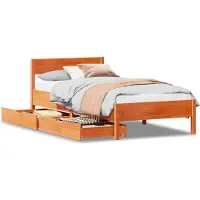 vidaXL Lit en bois massif sans matelas pin brun cireux 100x200