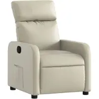 vidaXL Fauteuil relax Crème Similicuir