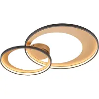 TRIO Plafonnier à LED - jaune doré - noir - métal - L 85 cm - intensité lumineuse variable