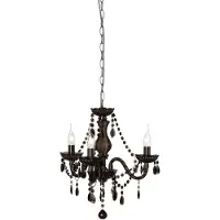 TRIO Lustre Luster Crystal 40cm 3 lumières noir transparent