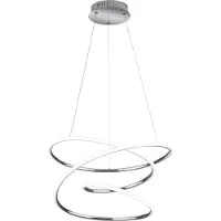 TRIO Suspension LED BOLOGNA argent-blanc 36 W, blanc neutre, 5100 lm, métal, dimensions : 150 x 50 x 50 cm, IP20, RL