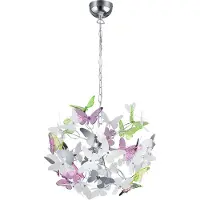 TRIO Suspension ludique Ø50cm avec papillons colorés en verre acrylique pour table à manger