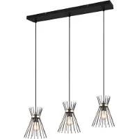 RL LIVE YOUR LIGHT Suspension ROD noir et or, 3xE27x40W, métal, dimensions : 150x82x20 cm, IP20,