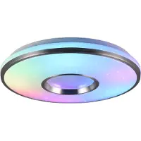 TRIO Plafonnier LED rond avec télécommande REALTA argenté 24 W, nuances de blanc, 2200 lm, plastique, dim. : 7 x 39 x 39 cm, IP20, RL