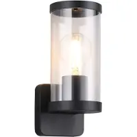 TRIO Applique d'extérieur BONITO noire 1xE27x28W en aluminium, dimensions : 23 x 9,5 x 9,5 cm, IP44, RL