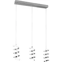 RL Suspension LED LAOLA, nuances d'argent, 8 W, blanc neutre, 1 250 lm, métal, dimensions : 150 x 70 x 13 cm, IP20,