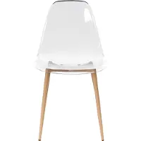 Beliani Ensemble de 4 chaises de salle à manger assise synthétique transparente pieds en métal assise moderne simple et minimaliste