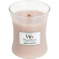 Woodwick Vanilla & Sea Salt bougie parfumée avec mèche en bois 275 g