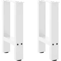 vidaXL Pieds de table basse blancs 2 pcs. 28x(42-43) cm acier