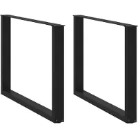 vidaXL Pieds de table de salle à manger en forme de U 2 pcs. noir 100x(72-73) cm acier