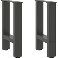 vidaXL Pieds de table basse Anthracite 2 pcs. 28x(42-43) cm Acier