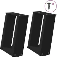 vidaXL Pieds de table basse en U 2 pcs. noir 30x(30-31) cm acier