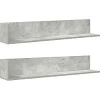 vidaXL Étagères murales 2 pcs gris béton 100x16,5x16,5 cm