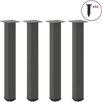 vidaXL Pieds de table console 4 pcs. Anthracite 72-74 cm Acier