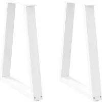 vidaXL Pieds de table de salle à manger en V 2 pcs. Blanc 60x(72-73,3) cm Acier