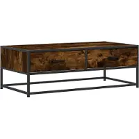 vidaXL Table basse chêne fumé 100x50x35 cm bois composite et métal
