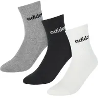 Adidas Chaussettes de sport 'Linear Crew Cushioned 3 Pairs' gris / noir / blanc