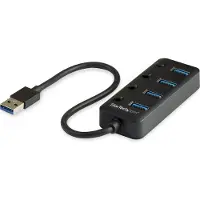 StarTech.com Hub USB 3.0 - - 4 Ports - Interrupteurs Marche/Arrêt - Support UASP - Noir