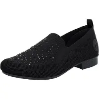 Rieker Chaussures Knitup 193 pour femmes, chaussures basses, mocassins, couleur noire, pour le quotidien