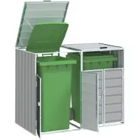 vidaXL Box pour poubelles 2 tonnes gris 144x81x113 cm acier