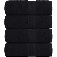 vidaXL Serviettes d'invité 4 pcs noir 30x50 cm 360 g/m² 100% coton