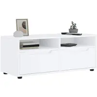 vidaXL Armoire TV VISNES Blanc 100x40x38 cm Bois composite