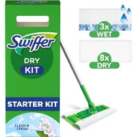 Swiffer Kit de lavage de sol Dry Kit, Ustensiles de nettoyage, Vert