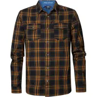 Petrol Industries Homme Petrol Industries Regular Fit Chemise orange, A carreaux