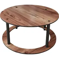 Skye Decor , table basse haut de gamme, 70 cm de diamètre, 38 cm de hauteur | 100 % MDF, pieds en carton compressé | Couleur noyer, style moderne et industriel, parfaite pour votre intérieur !