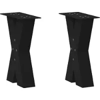 vidaXL Pieds de table basse en X 2 pcs. noir 38x(42-43) cm acier