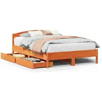 vidaXL Lit en bois massif, sans matelas, en pin brun ciré 160x200