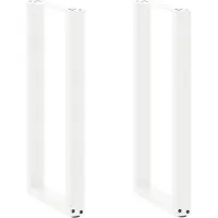 vidaXL Pieds de table console en forme de U 2 pcs. Blanc 38x(72-73) cm Acier