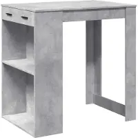 vidaXL Table de bar gris béton 102x70x103,5 cm Bois composite