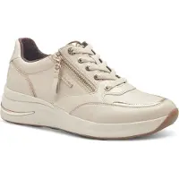 Tamaris : chaussures de sport pour femmes, lacets, couleur beige, style décontracté