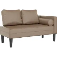 vidaXL chaise longue avec coussin similicuir Cappuccino