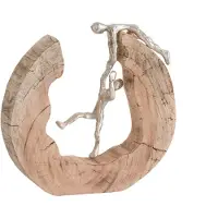 J-Line Décoration à poser  Couple en bois et aluminium