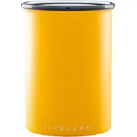 Airscape Récipient à arômes en acier inoxydable moyen, boîte à café, boîte de conservation, acier inoxydable, jaune mat, AS2507